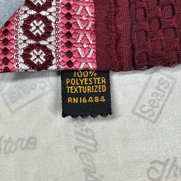 Vintage Sears The Mens Store NeckTie Maroon Red Pink - Picture 5 of 10
